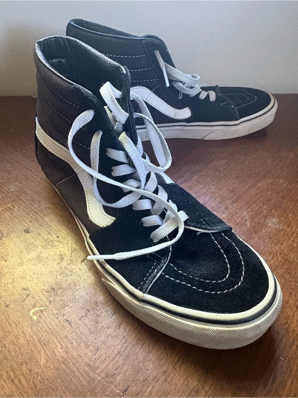 Vans Black and White Sk8-Hi High-Top Sneakers